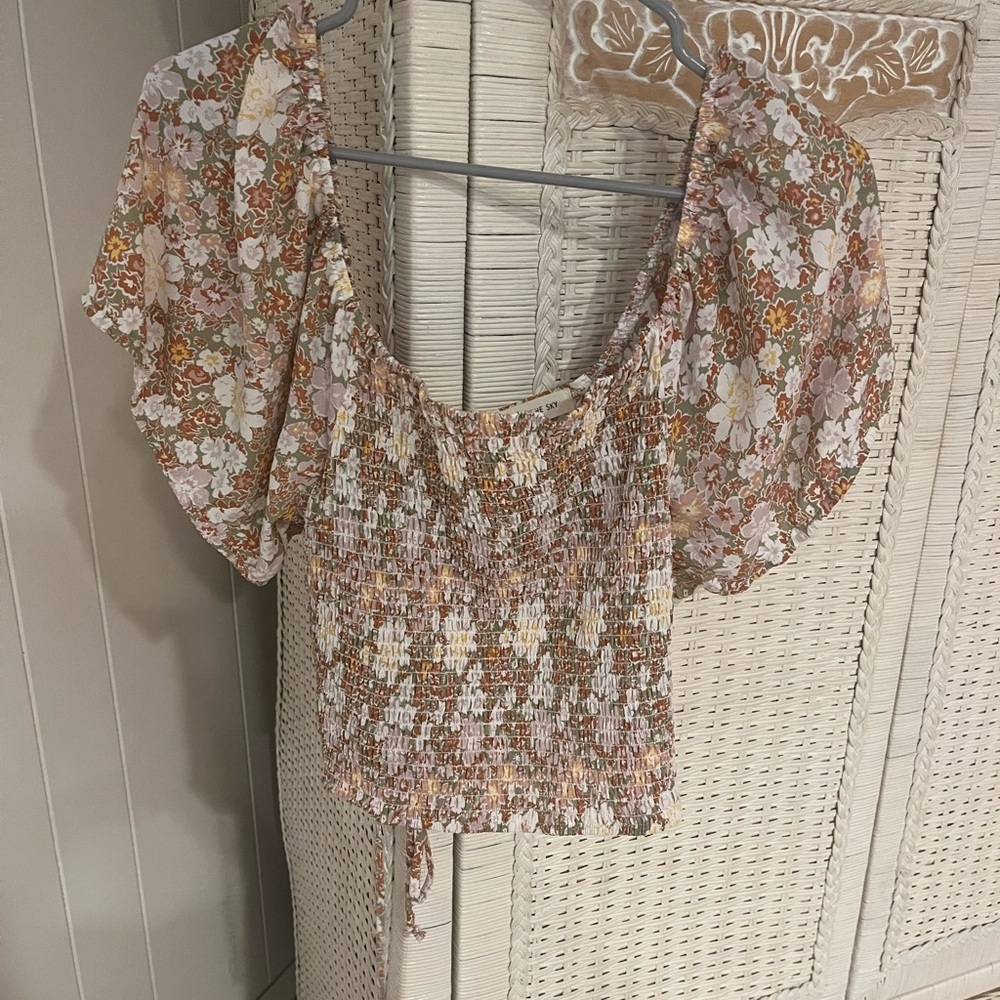 Vibrant Pink and Orange Blouse with Elegant Design